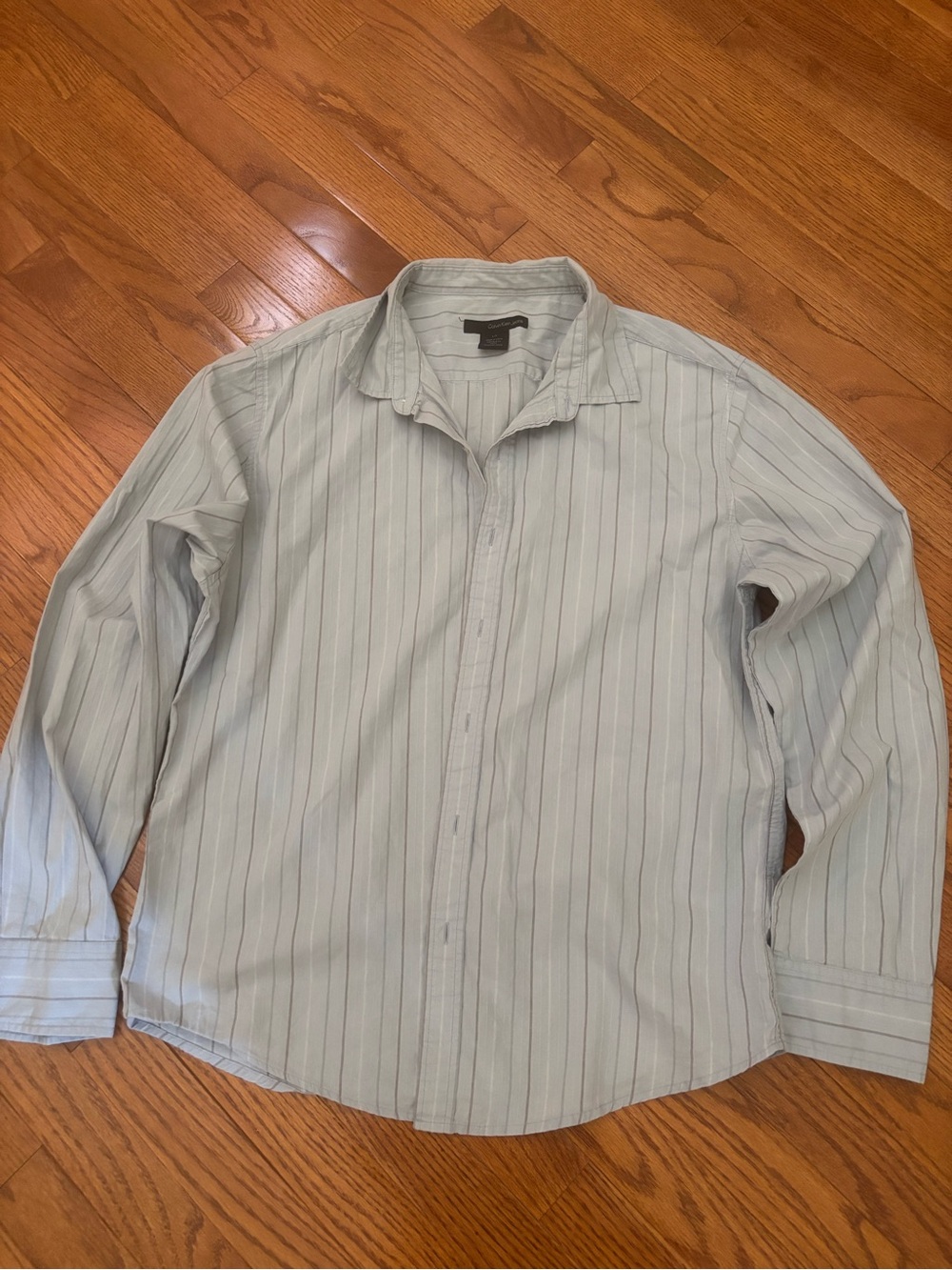 Calvin Klein Jeans Light Blue Pinstripe Dress Shirt
